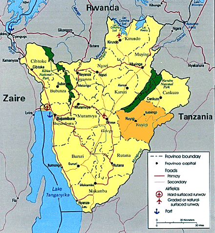 Mappa dello Stato del Burundi